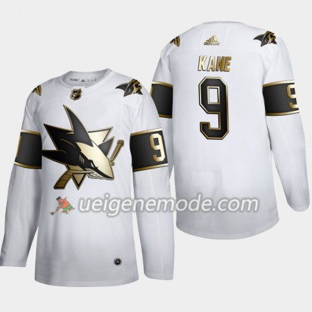 Herren Eishockey San Jose Sharks Trikot Evander Kane 9 Adidas 2019-2020 Golden Edition Weiß Authentic